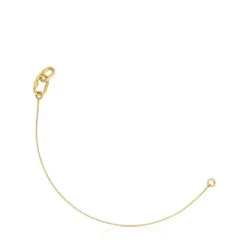 Pulsera cadena de oro doble Hold Oval