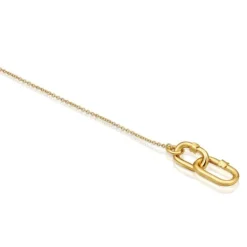 Pulsera cadena de oro doble Hold Oval