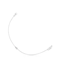 Pulsera cadena oso de oro blanco con diamantes TOUS Grain