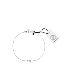 Pulsera cadena oso de oro blanco con diamantes TOUS Grain