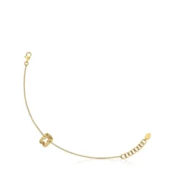 Pulsera cadena oso triple con baño de oro 18 kt sobre plata Bickie