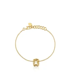 Pulsera cadena oso triple con baño de oro 18 kt sobre plata Bickie