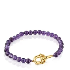 Pulsera con baño de oro 18 kt sobre plata y amatistas TOUS MANIFESTO