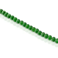 Pulsera con baño de oro 18 kt sobre plata y cuarzita verde Hold Oval