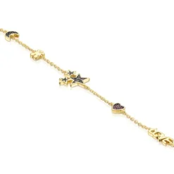 Pulsera con baño de oro 18 kt sobre plata y gemas Teddy Bear