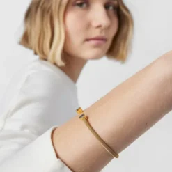 Pulsera con baño de oro 18 kt sobre plata y diamantes Nocturne