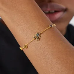 Pulsera con baño de oro 18 kt sobre plata y gemas Teddy Bear