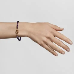 Pulsera con baño de oro 18 kt sobre plata y amatistas TOUS MANIFESTO