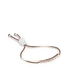 Pulsera de cordón marrón y beige con oso de plata Bold Bear