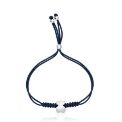 Pulsera de nylon con motivo oso de plata Bold Motif
