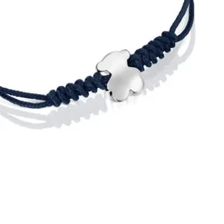 Pulsera de nylon con motivo oso de plata Bold Motif