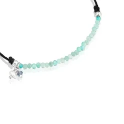 Pulsera de nylon negro con amazonitas Camille