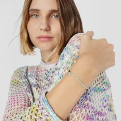 Pulsera de nylon negro con amazonitas Camille