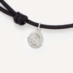 Pulsera de oro blanco con diamante y cordón negro TOUS ATELIER