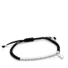 Pulsera de plata y cordón en color negro Hiper Micro