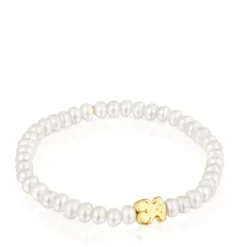 Pulsera elástica en oro amarillo y perlas cultivadas Sweet Dolls