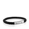 Pulsera en acero y cuero trenzado TOUS Man