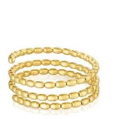 Pulsera esclava espiral con baño de oro 18 kt sobre plata TOUS Basics
