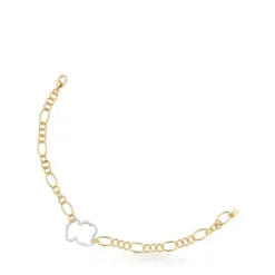 Pulsera oso cadena bicolor New Silueta