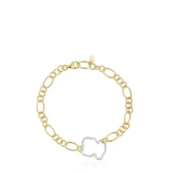 Pulsera oso cadena bicolor New Silueta