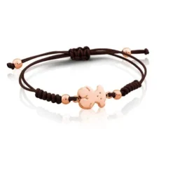 Pulsera oso con baño de oro rosa 18 kt sobre plata Sweet Dolls