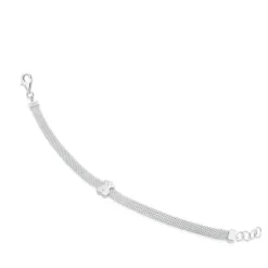 Pulsera oso de plata Mesh