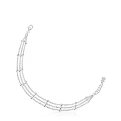 Pulsera triple cadena de plata Basicos