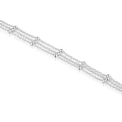 Pulsera triple cadena de plata Basicos