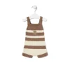 Ranita de punto de bebé Tricot a rayas beige
