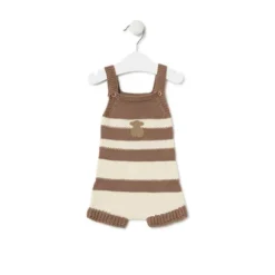 Ranita de punto de bebé Tricot a rayas beige