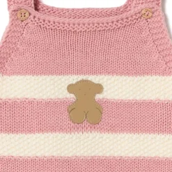 Ranita de punto de bebé Tricot a rayas rosa