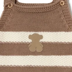 Ranita de punto de bebé Tricot a rayas beige