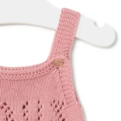 Ranita de punto de bebé Tricot logo TOUS rosa