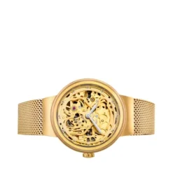 Reloj analógico automático Rond de acero IP dorado