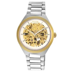 Reloj analógico con acero IPG dorado y brazalete de acero Karat Round