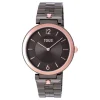 Reloj analógico con brazalete de acero IP gris y acero IPRG rosado S-Band