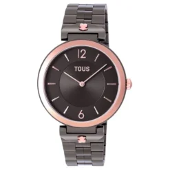 Reloj analógico con brazalete de acero IP gris y acero IPRG rosado S-Band