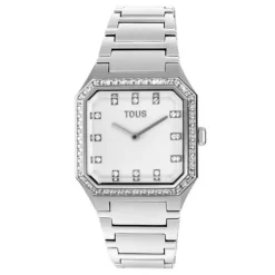 Reloj analógico con brazalete de aluminio y zirconias Karat Squared