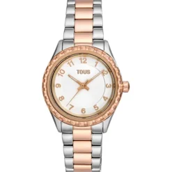 Reloj analógico con brazalete de acero y acero IPRG rosado TOUS T-Bear Kdt