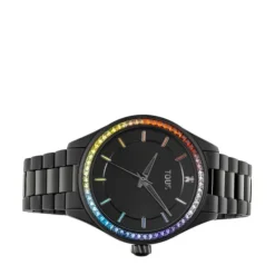 Reloj analógico con brazalete de acero IP negro T-Shine