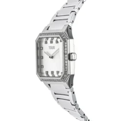 Reloj analógico con brazalete de aluminio y zirconias Karat Squared