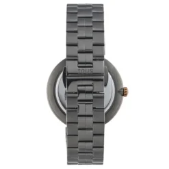 Reloj analógico con brazalete de acero IP gris y acero IPRG rosado S-Band