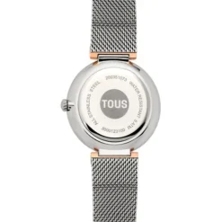 Reloj analógico con brazalete de acero y caja de aluminio en color IPRG rosado TOUS S-Mesh Mirror