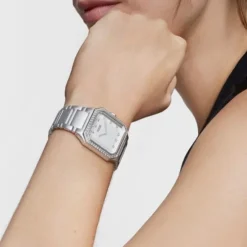 Reloj analógico con brazalete de aluminio y zirconias Karat Squared