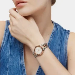 Reloj analógico con brazalete de acero y acero IPRG rosado TOUS T-Bear Kdt