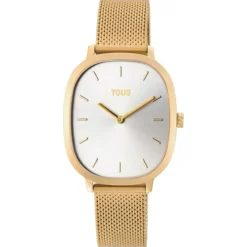 Reloj analógico Heritage de acero IP dorado
