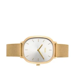 Reloj analógico Heritage de acero IP dorado