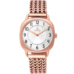 Reloj analógico Osier 1920 de acero IP rosado