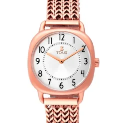 Reloj analógico Osier 1920 de acero IP rosado