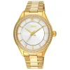Reloj analógico T-Shine de acero IP dorado con zirconias cúbicas